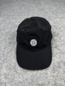 Stone Island Black Compass Patch Cap | Adjustable Strap Cap | Made in Italy