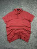 Polo Ralph Lauren Red Custom Fit Polo Shirt | Blue Pony Logo | Size L