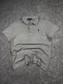 Polo Ralph Lauren Grey Polo Shirt | Custom Slim Fit Cotton Polo | Size L