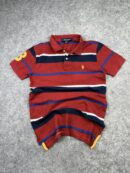U.S. Polo Assn. Red Striped Polo Shirt | Classic Logo Cotton Polo | Size S