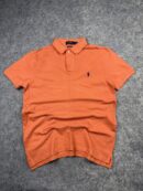 Polo Ralph Lauren Orange Polo Shirt | Custom Slim Fit Cotton Polo | Size M