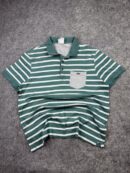 Lacoste Regular Fit Striped Polo T-Shirt | Green White Stripe Pocket Polo | Size XL