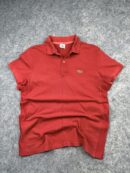 Lacoste Slim Fit Red Polo T-Shirt | Classic Crocodile Logo Polo | M
