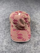 CC Monogram All-Over Print Pink Cap | Luxury Logo Print | Adjustable | One Size