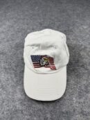 Bailey White Vintage Dad Cap | USA Eagle Flag Embroidery | Gold Star Logo | One Size