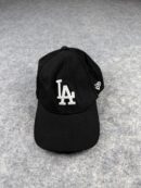 New Era 9Forty LA Dodgers All Black Dad Cap | White LA Logo | Adjustable Strap | One Size