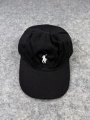 Polo Ralph Lauren Black Dad Cap | White Pony Logo | Adjustable Strap | One Size