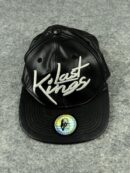 Last Kings LK Black Faux Leather Snapback Cap | Embroidered Logo | One Size Fits All