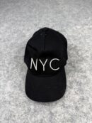 NYC Black Snapback Cap Minimal Streetwear Adjustable Cotton Hat