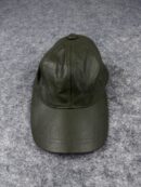 BOY LONDON Olive Green Leather Cap Adjustable Strap Premium Streetwear Hat
