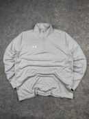 Under Armour Grey 1/4 Zip Sweatshirt M/L Stretch Training Gym Pullover