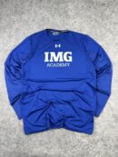 Under Armour IMG Academy Blue Long Sleeve T-Shirt M/L Stretch Gym Athletic Wear