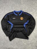 Manchester United MUFC Black Training Jersey Long Sleeve S/M Football Performance Top