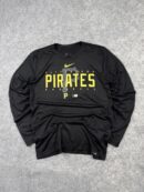 Nike Pittsburgh Pirates MLB Dri-Fit Black Long Sleeve Tee Small Authentic Baseball Shirt
