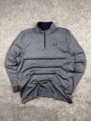 Under Armour Golf Grey 1/4 Zip Long Sleeve Pullover (M/L) | Stretch Performance Activewear