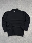 Under Armour Black Mock Neck Compression T-Shirt (XL) | Stretch Gym Performance Top