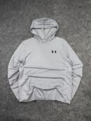 Under Armour Women’s Grey Hooded HeatGear Top (XL) | Lightweight Stretch Gym Hoodie