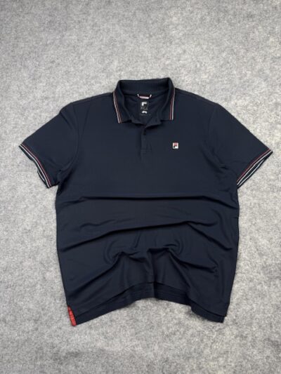 FILA Performance Polo Shirt Navy Blue | Premium Sports Polo | Size L