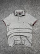Tommy Hilfiger Grey Organic Cotton Polo Shirt | Slim Fit Classic Polo | Size S