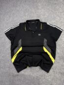 Pegynco Performance Polo Shirt 3XL Black Yellow | Quick Dry Sports Polo | Athletic Activewear
