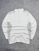 Reebok Quarter Zip Performance Pullover White Long Sleeve Training Top Small