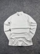 Under Armour ColdGear Fitted Compression Mock Neck Long Sleeve White Performance Shirt Medium