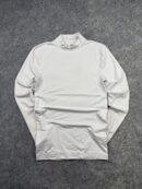 Under Armour ColdGear Compression Mock Neck Long Sleeve White Base Layer Shirt Medium