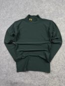 Under Armour ColdGear Mock Neck Compression Long Sleeve Dark Green Training Base Layer Large