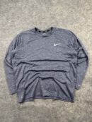 Nike Swim Dri-FIT Long Sleeve Performance Shirt Blue Heather Large