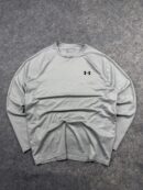 Under Armour HeatGear Top | Size M Loose Fit | Heather Gray Gym Shirt | Thrift Performance Wear