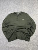 Under Armour ColdGear Henley Long Sleeve Performance Tee Olive Green (M/L)
