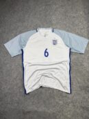 Vintage England #6 Football Jersey White Blue Soccer Shirt Size XL