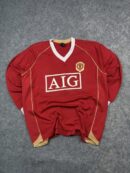 Vintage Manchester United AIG Long Sleeve Football Jersey XL
