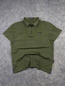 Jeep Spirit Olive Green Zip Polo Shirt Women’s L Casual