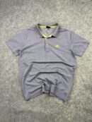 Adidas Performance Polo Shirt Grey Lime Logo Golf L