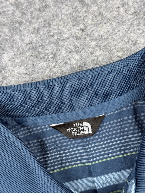 The North Face Striped Polo Shirt XL Blue Performance Tee The North Face Striped Polo Shirt XL Blue Performance Tee - Image 3