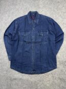 Roga Club Dark Wash Denim Button-Up Shirt Size XL Dual Pocket