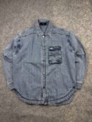 ILCORSO Light Wash Denim Utility Button-Up Shirt Size L/XL