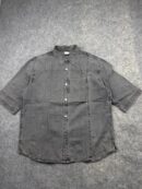 SIEG Washed Grey Denim Short Sleeve Snap Button Shirt Size XL