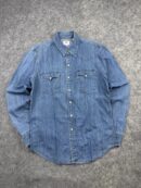Levi’s Western Denim Shirt Blue Snap Button Long Sleeve Size S