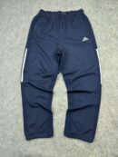 Adidas Navy Woven Track Pants Reflective Athletic Windbreaker Joggers Men’s Size M