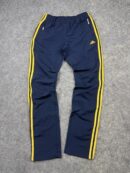 Adidas Navy Yellow 3-Stripes Woven Track Pants Men’s XS Made in Korea