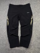 ASICS Track Pants Men’s XL Black Reflective Running Windbreaker Athletic Zip Hem Pants