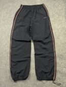 Bang Bang Black Mesh-Lined Track Pants Adjustable Hem Athletic Windbreaker L