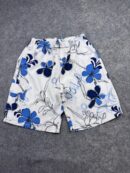 BASIC Floral Print Swim Shorts – Blue & White – Size L