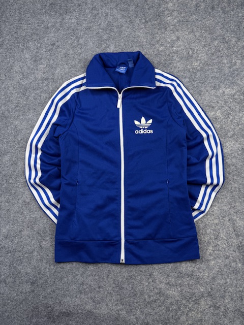 Adidas Originals Trefoil 3-Stripes Track Jacket Blue White Full Zip Women’s S