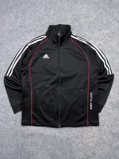 Adidas Martial Arts Black 3-Stripes Track Jacket Full Zip Training Jacket M