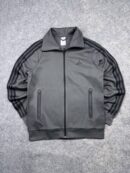 Adidas Grey 3-Stripes Track Jacket Full Zip Fleece Lined Athletic Jacket M