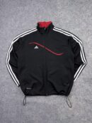 Adidas Predator Black Red 3-Stripes Track Jacket Full Zip  Large