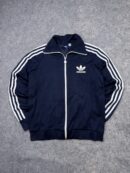 Vintage Adidas Originals Navy Blue Trefoil Track Jacket Full Zip 3 Stripe Men’s M Korea